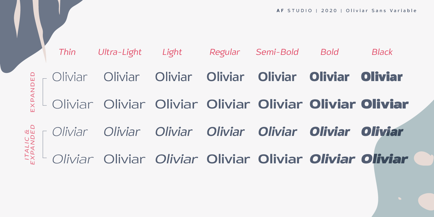 Oliviar Sans Thin Italic Font preview
